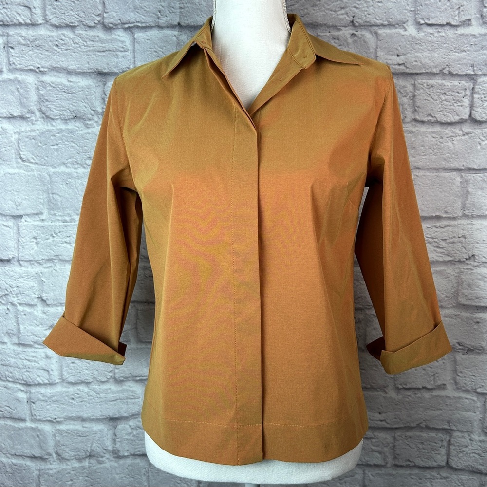 NWT Spiegel Women's Button-Down‎ Gold Blouse
